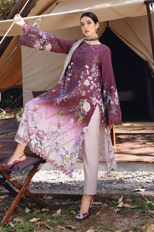 Plum Blossom Printed embroidery Lawn 3-Piece Suit