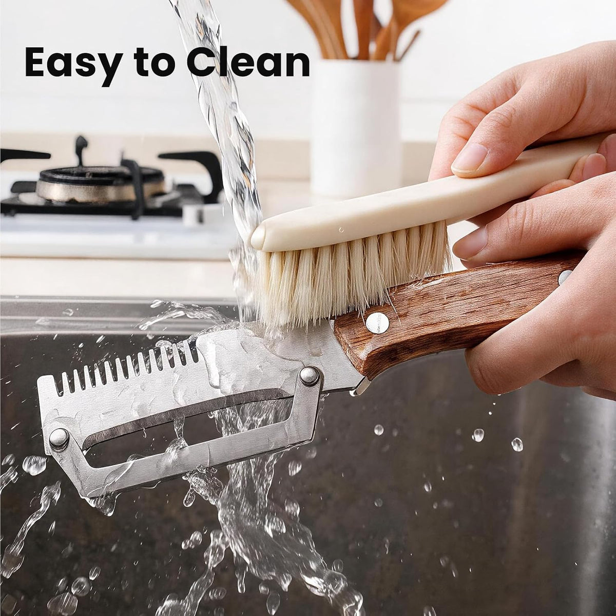 Premium Fruit & Vegetable Peeler with Wooden Handle