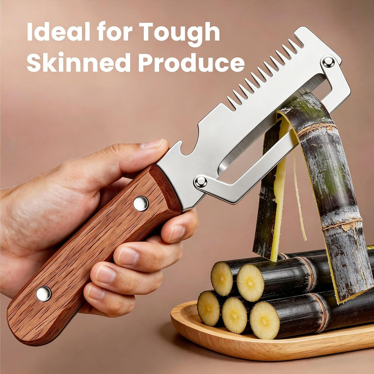 Premium Fruit & Vegetable Peeler with Wooden Handle