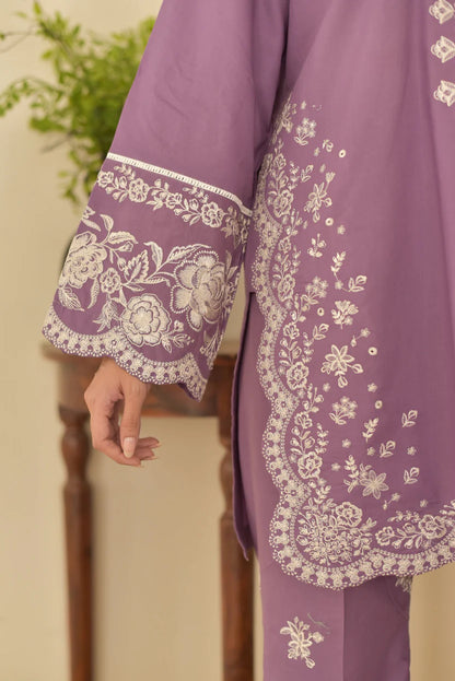 Lilac Elegance Embroidered Lawn 3-Piece Suit