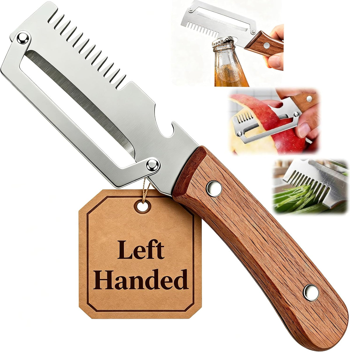 Premium Fruit & Vegetable Peeler with Wooden Handle