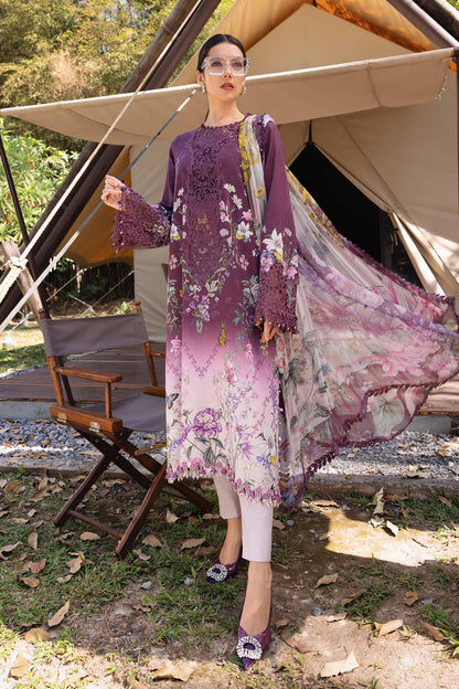 Plum Blossom Printed embroidery Lawn 3-Piece Suit