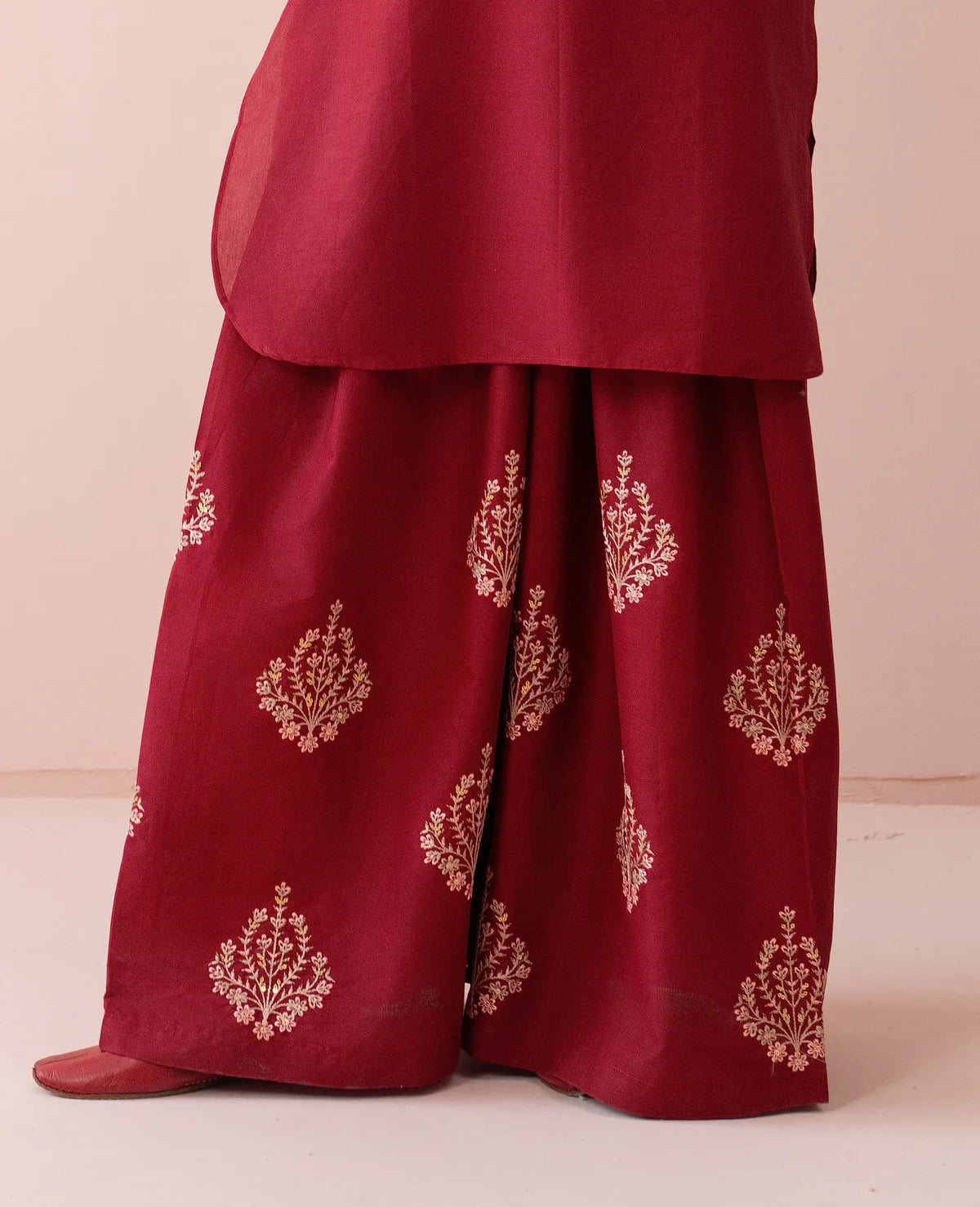 Luxury Red Embroidered 2 Piece Lawn Suit