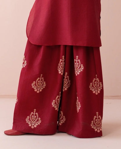 Luxury Red Embroidered 2 Piece Lawn Suit