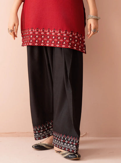 Ruby Red Embroidered 2 Piece Lawn Suit