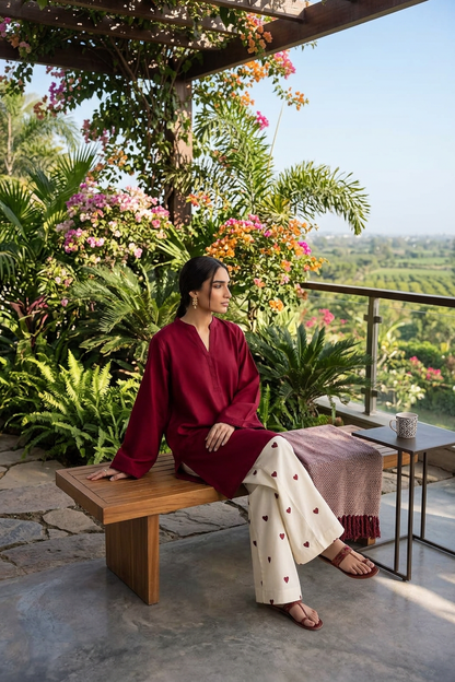 Maroon Grace Co-Ord Set