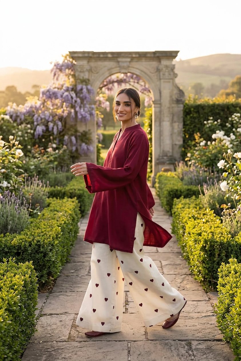 Maroon Grace Co-Ord Set