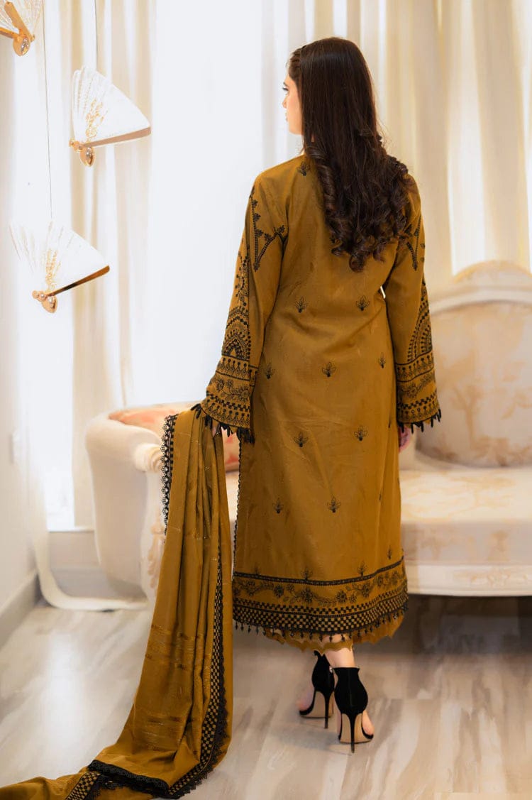 Olive Royale Embroidered Lawn 3-Piece Suit