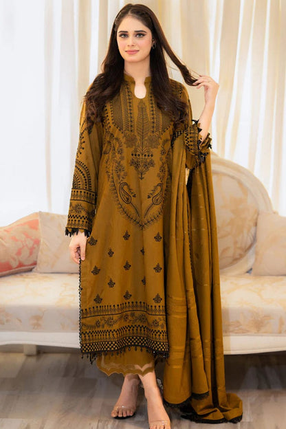 Olive Royale Embroidered Lawn 3-Piece Suit