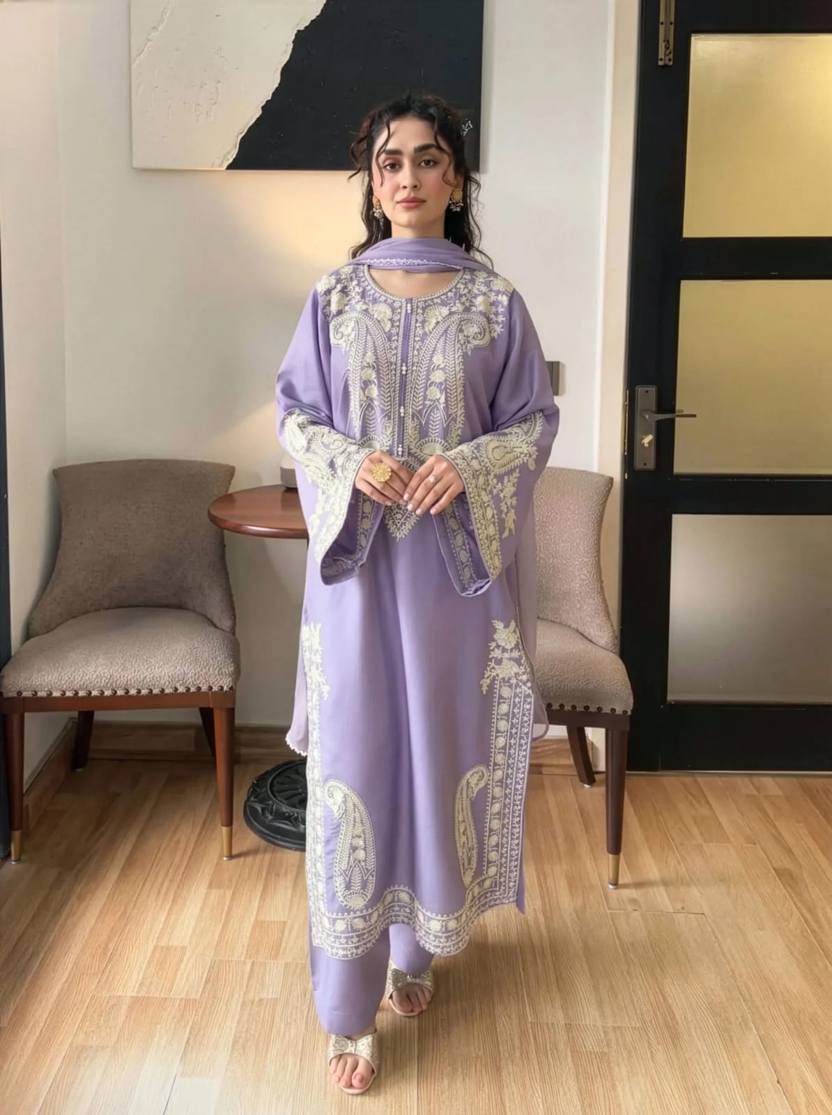 Sage Green Embroidered Lawn 3 Piece Unstitched Suit
