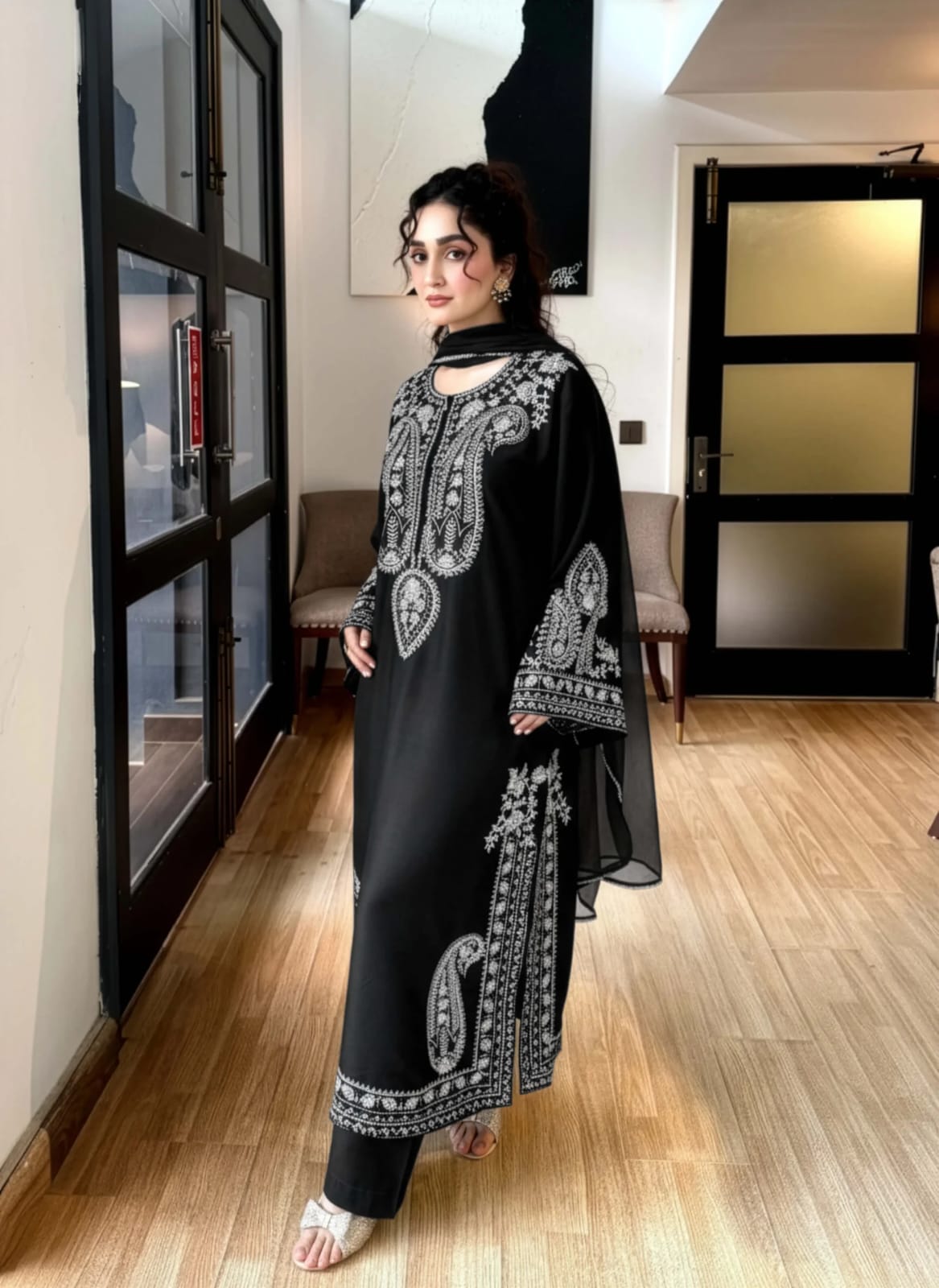 Sage Green Embroidered Lawn 3 Piece Unstitched Suit