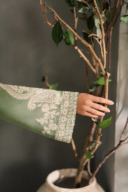 Sage Green Embroidered Lawn 3 Piece Unstitched Suit