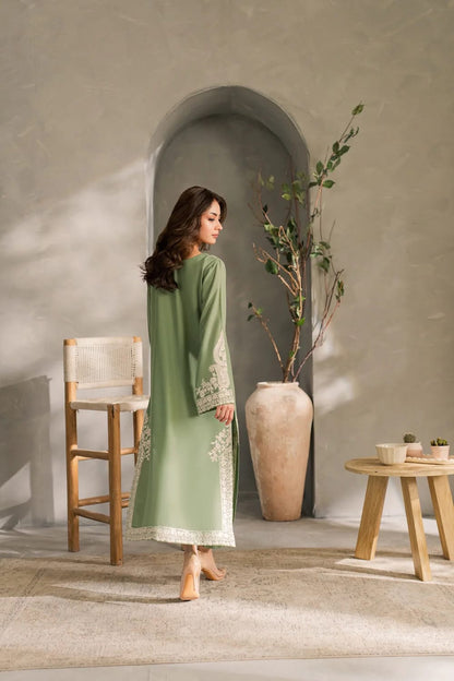 Sage Green Embroidered Lawn 3 Piece Unstitched Suit