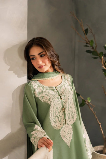 Sage Green Embroidered Lawn 3 Piece Unstitched Suit