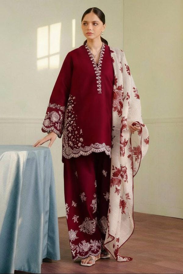 Lilac Elegance Embroidered Lawn 3-Piece Suit