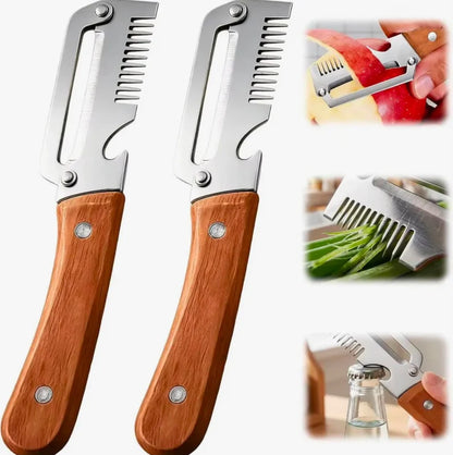 Premium Fruit & Vegetable Peeler with Wooden Handle