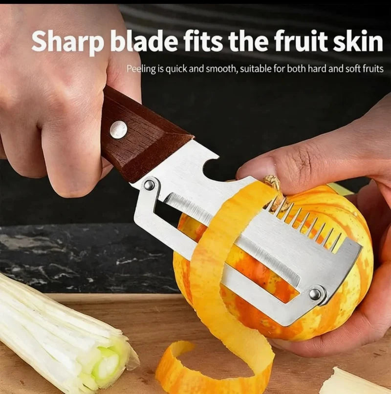 Premium Fruit & Vegetable Peeler with Wooden Handle