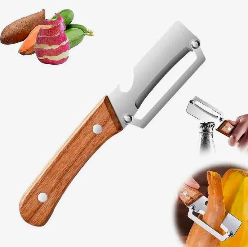 Premium Fruit & Vegetable Peeler with Wooden Handle