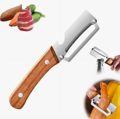 Premium Fruit & Vegetable Peeler with Wooden Handle